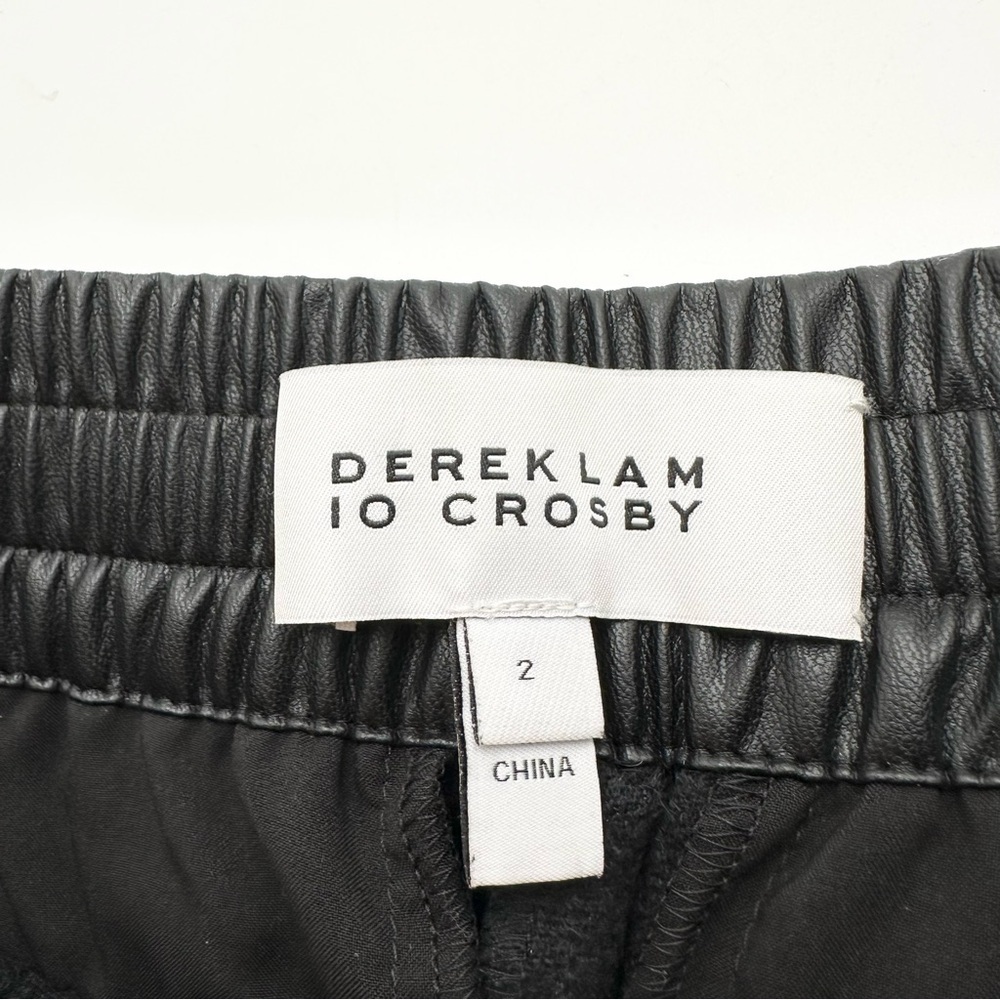 Derek Lam 10 Crosby Faux Leather Jogger Pants Black - Picture 9 of 12